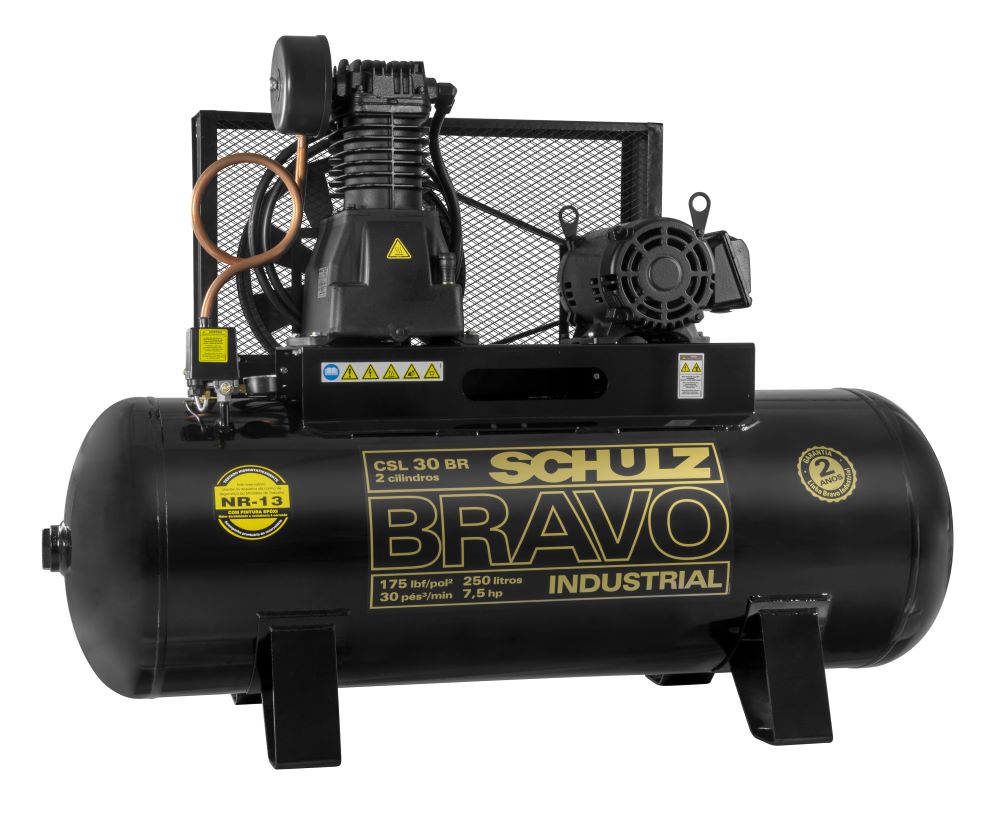 COMPRESOR INDUSTRIAL CSL30BR 250LTS, TRIF. 2 PISTONES, 7.5HP - 220/440V